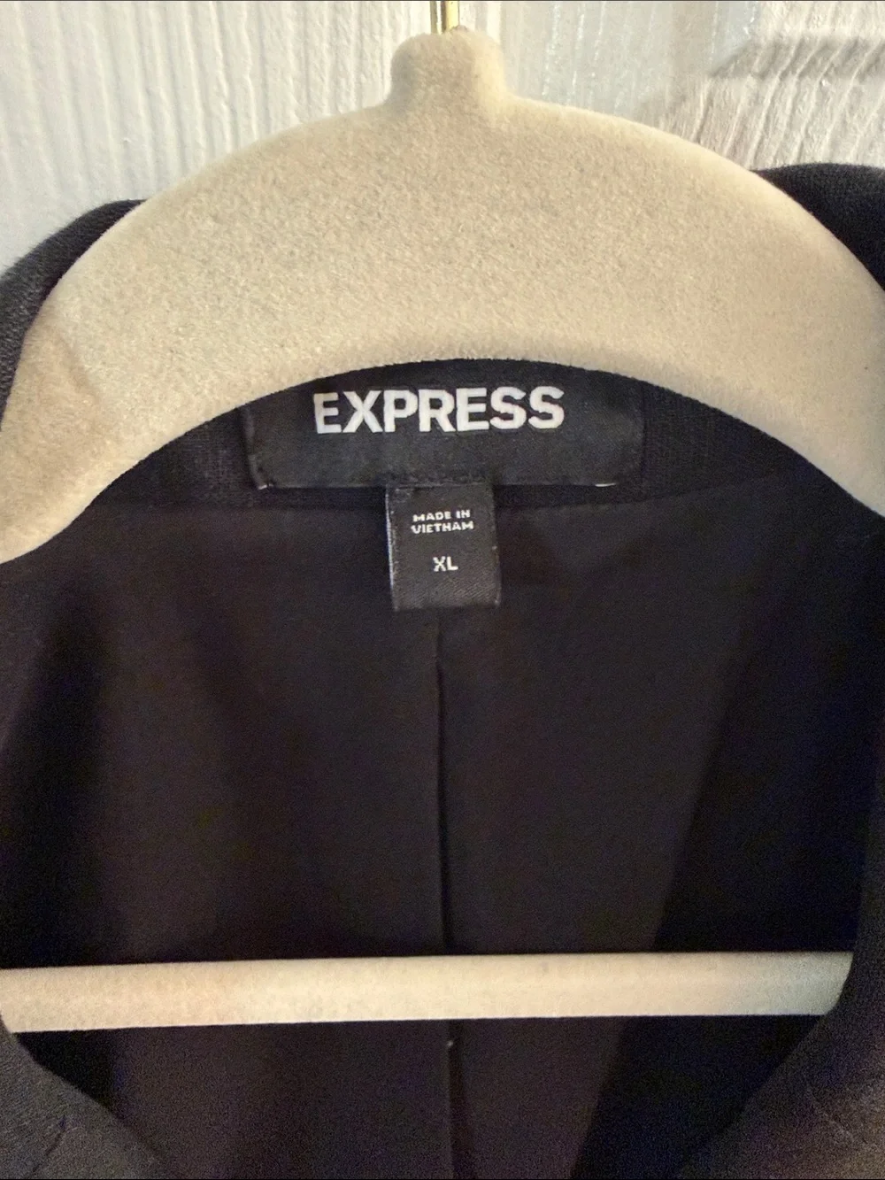 Express Black Linen Cropped Double-Breasted Blazer